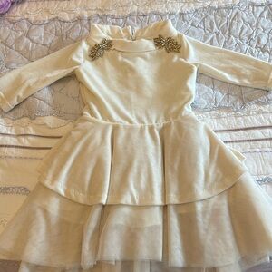 Joyfolie ivory velvet dress